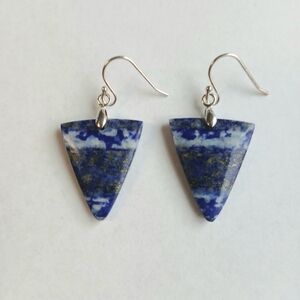 Lapis Lazuli Gemstone Earrings with 925 Sterling Silver Findings